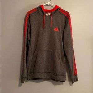 Adidas hoodie pullover grey red
